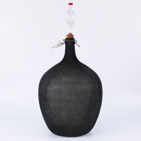 Бутыль 25л "Винная" Черная с бугельной крышкой