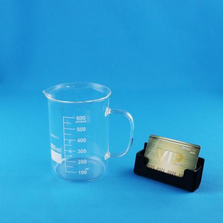 Стакан лабораторный со стеклянной ручкой 5drops В-1-600, 600 мл, стекло Boro 3.3, градуированный