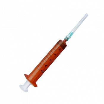 Шприц 3-х компонентный, 50 мл, светозащитный, с Луер-Лок (Luer Lock) иглой 18G (1,2*40) 100 шт/упак