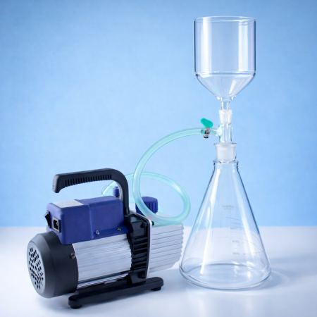 Комплект: Система вакуумной фильтрации "NanoFiltr" на 2000 мл, с воронкой ВФ-125 мм, пор. 16 мкм + насос "5Drops" 115-SG - В наличии