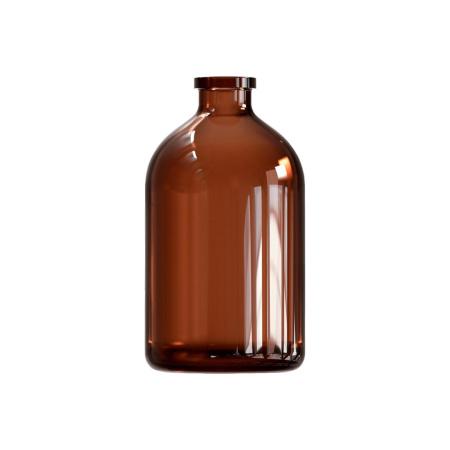 Флакон инъекционный 100 мл, светлое стекло, гладк., горло G20, 63 шт/упак - В наличии