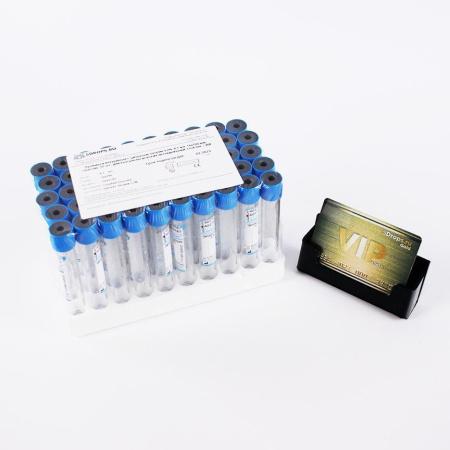 Пробирки вакуумные с цитратом натрия 3,2%, 8,1 мл, 16х100 мм, пластик, 50 шт/упак, для коагулологических исследований, Lind-Vac Пробирки вакуумные с цитратом натрия 3,2%, 8,1 мл, 16х100 мм, пластик, 50 шт/упак, для коагулологических исследований, Lind-Vac