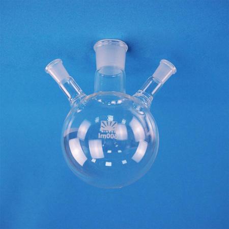 Колба трехгорлая КГУ-3-1-500, 500 мл, шлифы 29/32-14/23-14/23 - В наличии