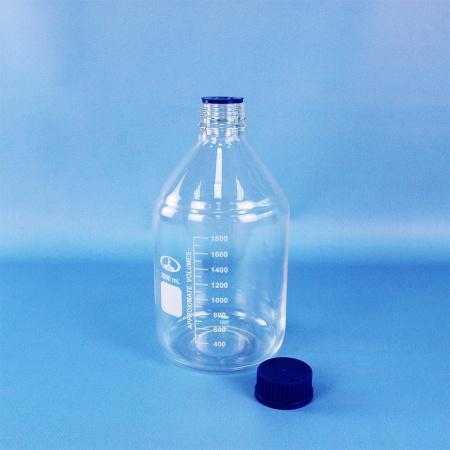 Банка для реактивов, 2000 мл, светлое стекло, градуированная Банка для реактивов, 2000 мл, светлое стекло, градуированная