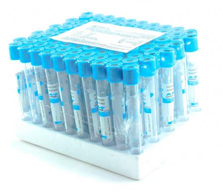 Пробирки цитрат натрия 3,2%, 13х100 мм, 4,5 мл, пластик, для коагулологических исследований, упаковка 100 шт - Под заказ