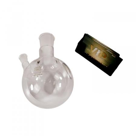 Колба круглодонная двугорлая КГУ-500, 500 мл, шлифы 29/32-14/23