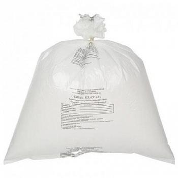 Пакет для утилизации мед. отходов, комплект:пакет с печатью, стяжка 800 х 900 (85 литров), 100 шт в уп., класс А