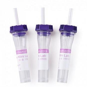 Микропробирки c капилляром с ЭДТА К2, 0,2 мл, 8Х43 мм, 100 шт/уп, пластик, для взятия капиллярной крови, для гематологических исследований, RT