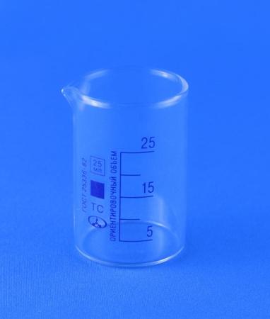 Стакан лабораторный низкий Н-1-25, 25 мл, градуированный - В наличии