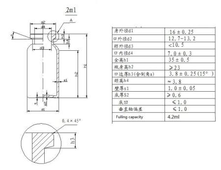 Флакон инъекционный 4 мл, светлое стекло 1го класса, гладк., горло G13, 2000 шт/упак
