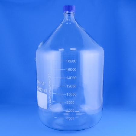 Банка для реактивов 5drops GL45, 20000 мл, стекло Boro 3.3, светлое стекло, с винтовой крышкой, градуированная - В наличии