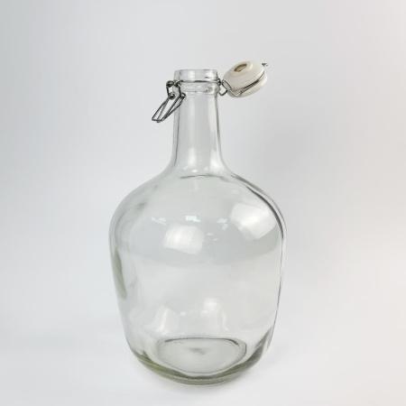 Бутыль 3,4л "Ретро" Прозрачная  с бугельной крышкой