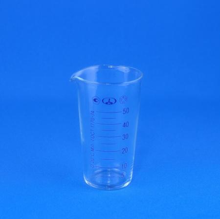 Мензурка стеклянная мерная, 50 мл - В наличии