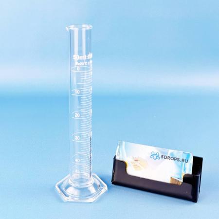 Цилиндр мерный 5drops 1-50-2, 50 мл, с носиком, стекло, градуированный, со стеклянным шестиугольным основанием