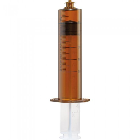 Шприц 3-х компонентный, 50 мл, с Луер-Лок (Luer Lock) креплением, без иглы, светозащитный, 100 шт/упак - Под заказ