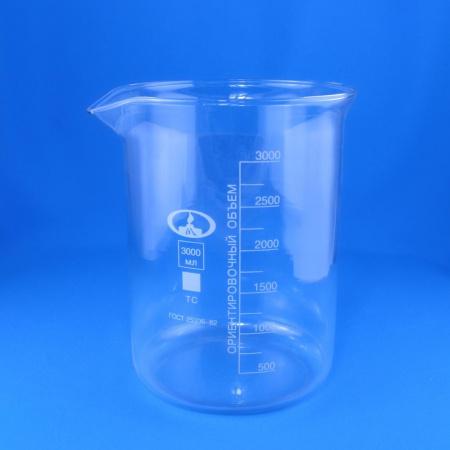 Стакан лабораторный низкий Н-1-3000, 3000 мл, градуированный - В наличии