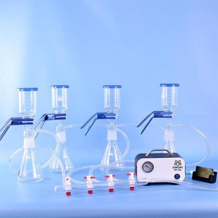 Многоканальная система вакуумной фильтрации 5Drops: "Multi-Filter Manifold" на 4 установки по 1000 мл + мембранный насос VP-10