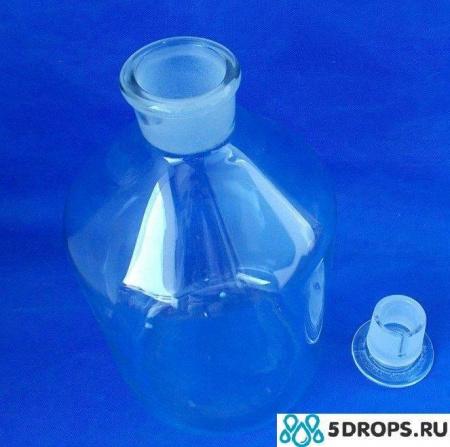 Склянка (штанглас), 5000 мл, светлое стекло, с притёртой пробкой, узкое горло