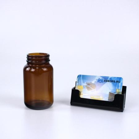 Банка для таблеток 150 мл, темное стекло, винт., горло G45, 108 шт/упак