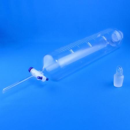 Воронка делительная цилиндрическая ВД-1-2000, 2000 мл, с фторопластовым краном, ISO 4800