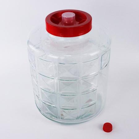 Банка (бутыль) стеклянная 25 литров "Ромб" с гидрозатвором