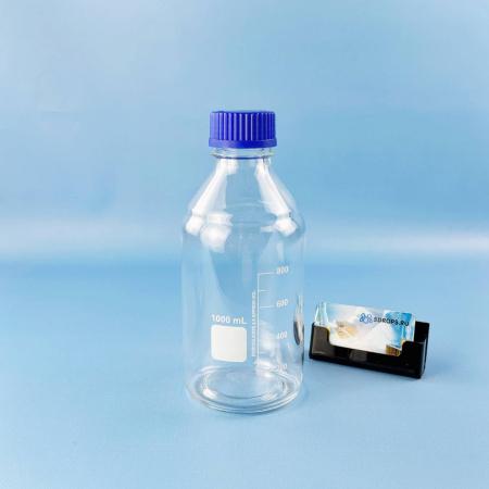 Банка для реактивов 5drops GL45, 1000 мл, стекло Boro 3.3, светлое стекло, с винтовой крышкой, градуированная