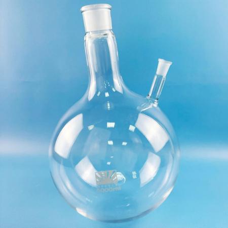 Колба круглодонная двугорлая КГУ-5000, 5000 мл, шлифы 29/32-14/23 - В наличии