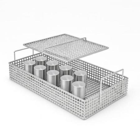 Вставка в лабораторную посудомоечную машину 120х224х434 мм, для стаканов и склянок до 1000 мл, с защитной сеткой - Под заказ