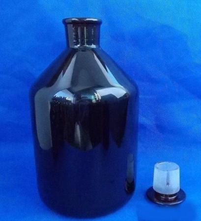 Склянка (штанглас), 5000 мл, темное стекло, с притёртой пробкой, узкое горло - В наличии