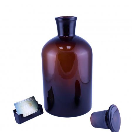 Склянка (штанглас) 5drops, 5000 мл, темное стекло, с притёртой пробкой, узкое горло