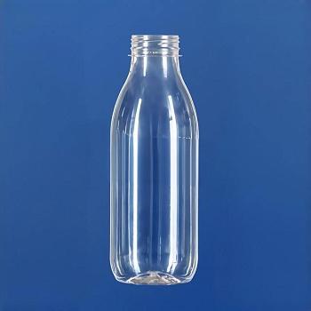 Бутылка 500 мл, горло 38/415 мм, ПЭТ, круглый скат горла, прозрачная, без крышки, 100 шт/упак