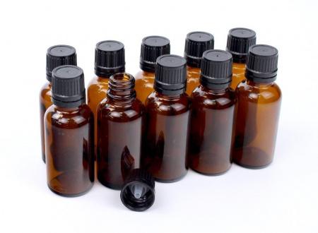 Флакон косметический 30 мл стеклянный с крышкой капельницей, 10 шт/упак - Под заказ