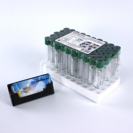 Пробирки вакуумные с литий гепарином, 9 мл, 16х100 мм, 50 шт/упак, пластик, для исследования плазмы, Lind-Vac