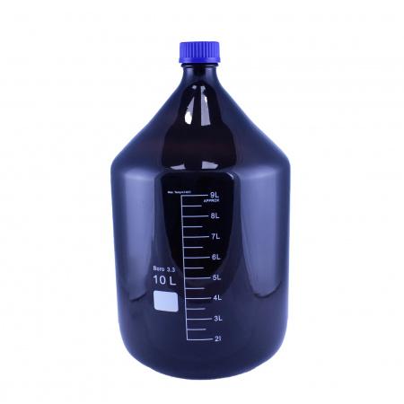 Банка для реактивов 5drops GL45, 10000 мл, стекло Boro 3.3, темное стекло, с винтовой крышкой, градуированная - В наличии