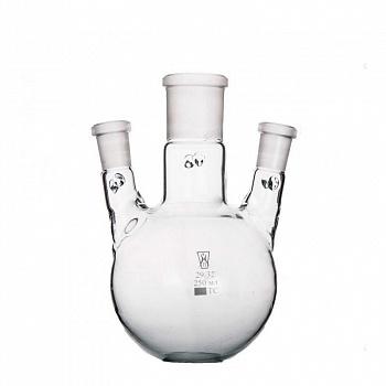 Колба трехгорлая КГУ-3-1-250, 250 мл, шлифы 29/32-19/26-19/26, M.Med Колба трехгорлая КГУ-3-1-250, 250 мл, шлифы 29/32-19/26-19/26, M.Med