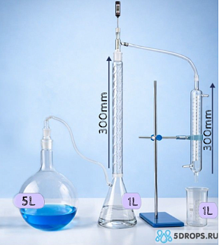Стеклянный дистиллятор "Сергей Лебедев" на 5 литров