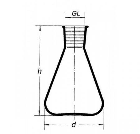 Колба коническая (Эрленмейера) КН-1-250, 250 мл, шлиф 29/32