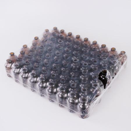 Флакон 50 мл инъекционный, тёмное литое стекло, 81 шт/упак, G20, гладкое горло, без пробки