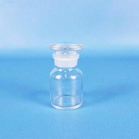 Склянка (штанглас), 30 мл, светлое стекло, с притёртой пробкой, широкое горло - В наличии