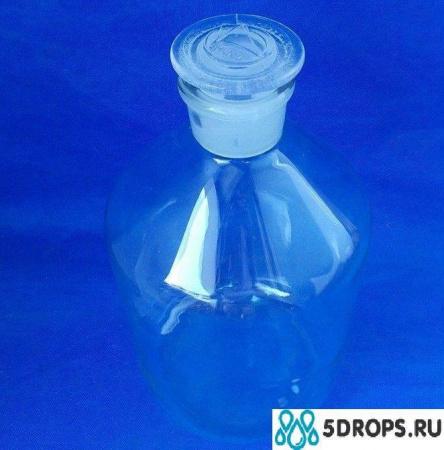 Склянка (штанглас), 5000 мл, светлое стекло, с притёртой пробкой, узкое горло