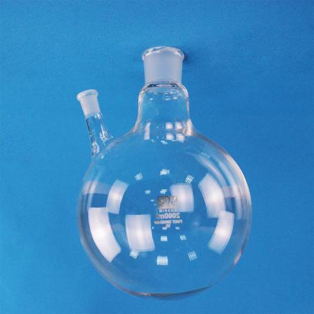 Колба круглодонная двугорлая КГУ-2000, 2000 мл, шлифы 29/32-14/23 - В наличии