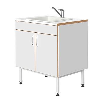 Стол-мойка 800x600x900 мм, с одной раковиной из полипропилена, ЛДСП каркас