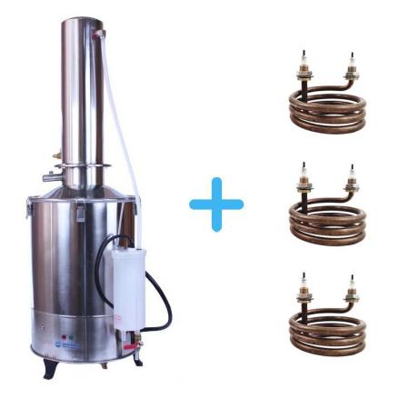 Комплект: Электрический аквадистиллятор 5drops-20LIII на 20 литров + запасные ТЭНы - В наличии