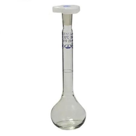 Колба мерная 2а-25-2, 25 мл, 2 класс точности, пластиковая пробка, без шлифа - В наличии