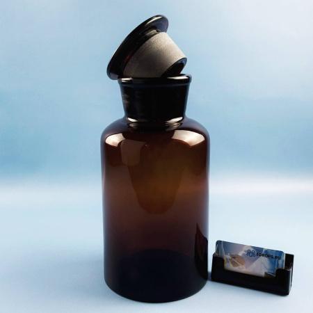 Склянка (штанглас) 5drops, 2500 мл, темное стекло, с притёртой пробкой, широкое горло