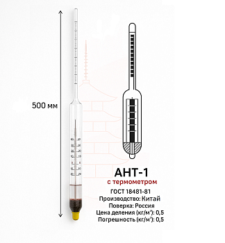 Ареометр для нефти и нефтепродуктов АНТ-1 (890...950) кг/м³, (с поверкой) Ареометр для нефти и нефтепродуктов АНТ-1 (890...950) кг/м³, (с поверкой)