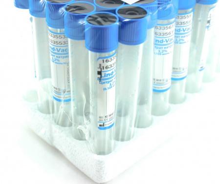 Пробирки вакуумные с цитратом натрия 3,2%, 8,1 мл, 16х100 мм, пластик, 50 шт/упак, для коагулологических исследований, Lind-Vac Пробирки вакуумные с цитратом натрия 3,2%, 8,1 мл, 16х100 мм, пластик, 50 шт/упак, для коагулологических исследований, Lind-Vac