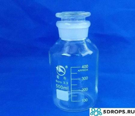 Склянка (штанглас), 500 мл, светлое стекло, с притёртой пробкой, широкое горло