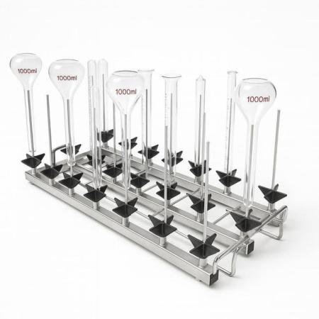 Вставка в лабораторную посудомоечную машину 183х192х488 мм, для конических и мерных колб, цилиндров, 21 место - Под заказ