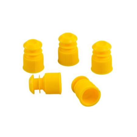 Пробки для пробирок диаметром 13 мм, пэт, желтые, 1000 шт/упак - В наличии